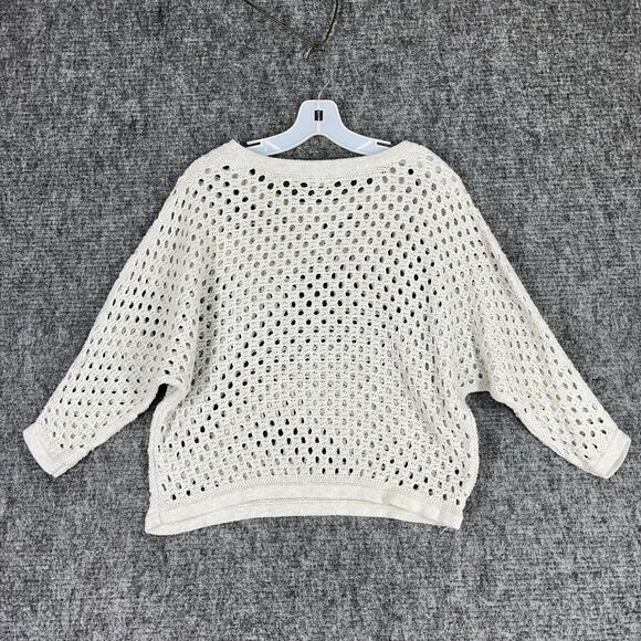 Cabi Sweater Womens XS Chunky Open Knit Peekaboo 3/4 Sleeve Boho Hippie Gypsy - Picture 2 of 7